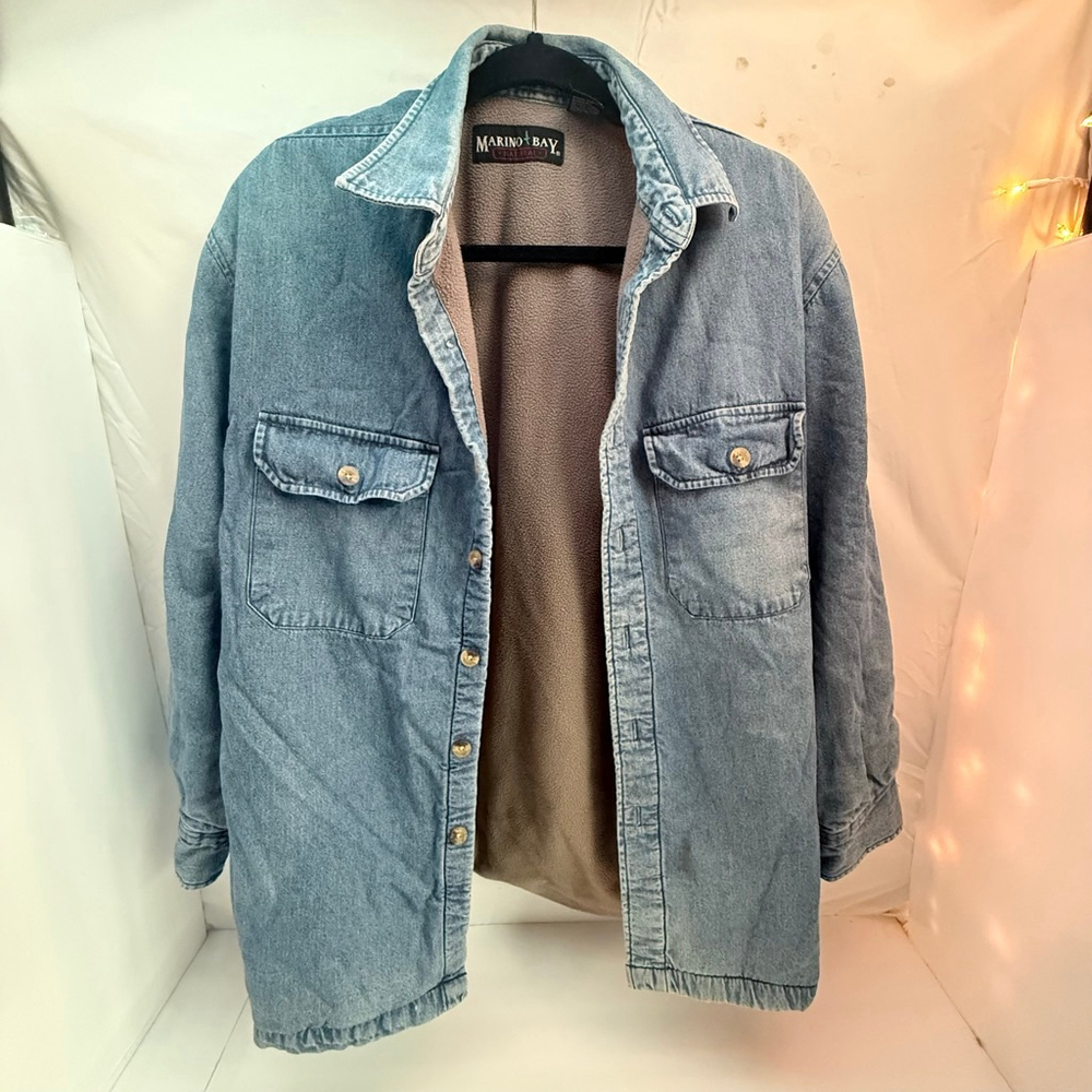 Marino Bay Blue Denim Fleece Lined Lightweight Jacket M